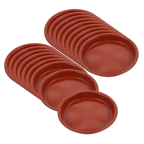 ROMISBABA 20 Stück Teiliges Pflanzuntersetzer aus Robustem Kunststoff Runde Wasserauffangschalen für Blumentöpfe Praktische Pflanzentropfschalen zur Bodenschutz Passend für Topfgrößen von ROMISBABA