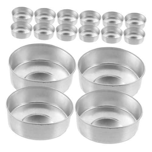 ROMISBABA 20 Stück Teiliges Teelichthalter aus Aluminium Stabile Kerzenbasis Leere Kleine Wachs Teelichtbecher Polierte Oberfläche Langlebig für DIY Kerzenherstellung und Partydekoration von ROMISBABA