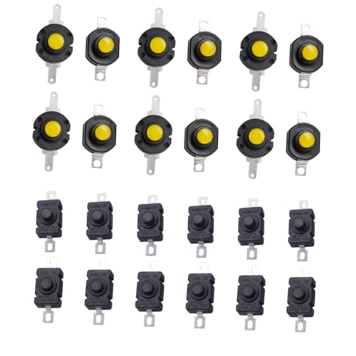 ROMISBABA 24 Stück Mini Druckknopfschalter für Taschenlampen Selbstsichernder Elektrischer Schalter aus Messing und Kunststoff Langlebig und Vielseitig für DIY Elektronik und ROMISBABA 24 Stück Mini Druckknopfschalter für Taschenlampen Selbstsichernder Elektrischer Schalter aus Messing und Kunststoff Langlebig und Vielseitig für DIY Elektronik und von ROMISBABA