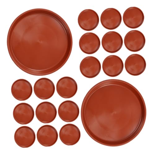ROMISBABA 25 Stück Teiliges Runde Pflanzenteller aus Kunststoff Robuste Blumentopf-untersetzer Effiziente Wasserauffangschale für Sukkulenten und Bonsai Platzsparend Vielseitig Einsetzbar von ROMISBABA
