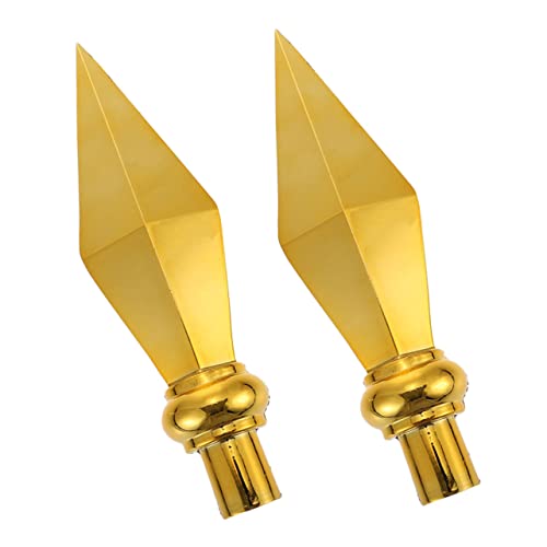 ROMISBABA 2stücke Aluminium Flaggenmast Finial Goldene Topper-Dekoration Für Garten Und Außenbereich Einfach Zu Installierendes Ornament Wetterfest Und Langlebig von ROMISBABA