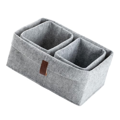 ROMISBABA 3 Stück Filz Aufbewahrungskorb Teiliges Faltbare Tischkorb Organizer aus Robustem Filzmaterial Praktischer Desktop Korb für Haushalts und Bürobedarf Vielseitig Einsetzbar zur ROMISBABA 3 Stück Filz Aufbewahrungskorb Teiliges Faltbare Tischkorb Organizer aus Robustem Filzmaterial Praktischer Desktop Korb für Haushalts und Bürobedarf Vielseitig Einsetzbar zur von ROMISBABA