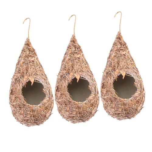 ROMISBABA 3 Stück Handgefertigte Vogelhäuser aus Natürlichem Gras Wetterfestes Hängendes Vogelnest für Außenbereich Natürliches Vogelversteck und Schutz für Garten und Balkon ROMISBABA 3 Stück Handgefertigte Vogelhäuser aus Natürlichem Gras Wetterfestes Hängendes Vogelnest für Außenbereich Natürliches Vogelversteck und Schutz für Garten und Balkon von ROMISBABA