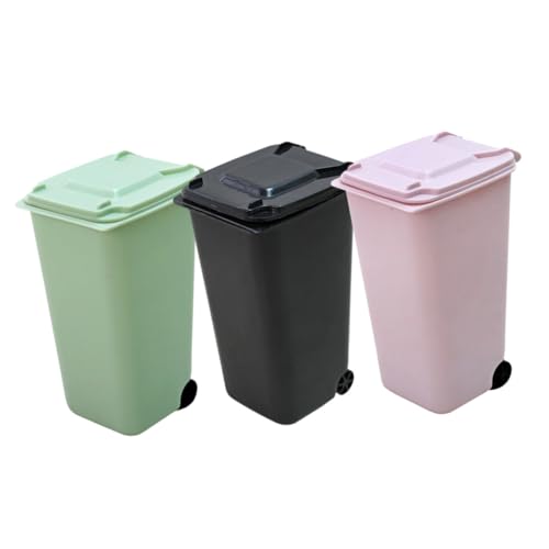 ROMISBABA 3 Stück Mini Desktop Abfalleimer mit Deckel Kleiner Tischmülleimer für Büro und Zuhause Tragbarer Müllbehälter in Schwarz Grün Kompakter Schreibtisch Papierkorb ROMISBABA 3 Stück Mini Desktop Abfalleimer mit Deckel Kleiner Tischmülleimer für Büro und Zuhause Tragbarer Müllbehälter in Schwarz Grün Kompakter Schreibtisch Papierkorb von ROMISBABA