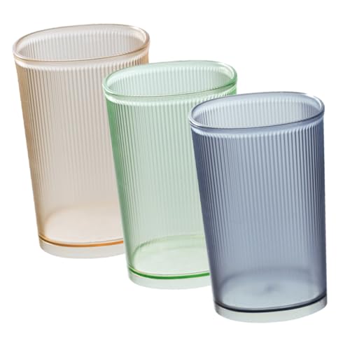 ROMISBABA 3 Stück Mundspülbecher Transparent mit Streifen in Grün Gelb Blau Geruchsfreier Mattierter Badezimmerbecher Vielseitiger Trink Zahnbürstenhalter für Haushalt und Reise ROMISBABA 3 Stück Mundspülbecher Transparent mit Streifen in Grün Gelb Blau Geruchsfreier Mattierter Badezimmerbecher Vielseitiger Trink Zahnbürstenhalter für Haushalt und Reise von ROMISBABA