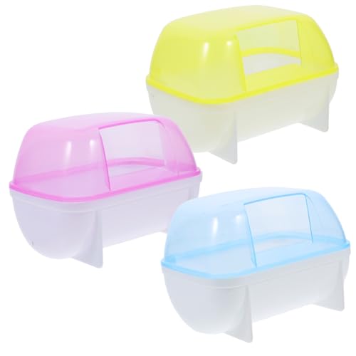 ROMISBABA 3 Stück Sandbadezimmer Hamsterröhren drinnen Rennmaus Badezimmer Hamster Töpfchen Hamster sandbad Hamster-Sandbad badewanne Kleine Haustierzubehör entzückendes Badezimmer von ROMISBABA