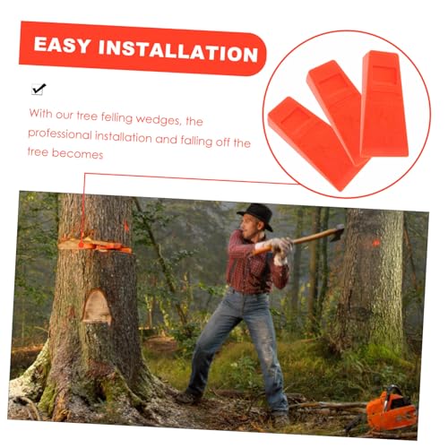 ROMISBABA 3 Stück Teiliges Fällkeile Orange Langlebige Holzspaltkeile mit Spikes Widerstandsfähiges Forstwerkzeug für Sichere Baumfällung und Kontrolliertes Holzspalten im Garten und Wald von ROMISBABA