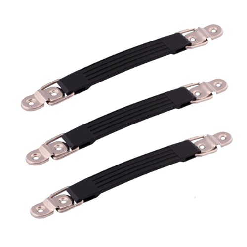 ROMISBABA 3 Stück Teiliges Flexibler Schwarzer Kunststoff metall Griff Moderner Möbelgriff für Schränke Kleiderschränke und Gepäck Praktische und Einfache Montage von ROMISBABA