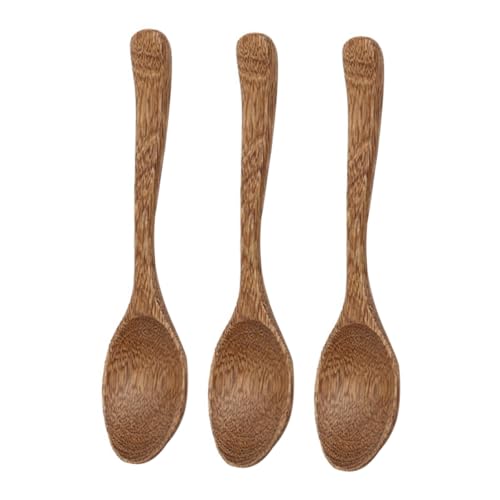 ROMISBABA 3 Stück Teiliges Holzlöffel Langer Griff Japanischer Stil Multifunktional Glatte Oberfläche Küchenutensilien Haushaltsbesteck Geeignet für Kochen Backen Servieren von ROMISBABA