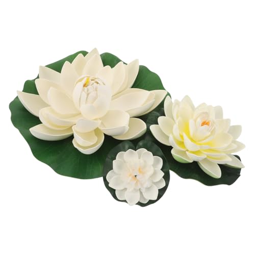 ROMISBABA 3 Stück Teiliges Künstliche Lotusblumen Schwimmende Eva Schaum Seerosen mit Blättern Realistische Weiße Wasserlilien Dekorativ für Teiche Pools Hochzeiten und Garten ROMISBABA 3 Stück Teiliges Künstliche Lotusblumen Schwimmende Eva Schaum Seerosen mit Blättern Realistische Weiße Wasserlilien Dekorativ für Teiche Pools Hochzeiten und Garten von ROMISBABA