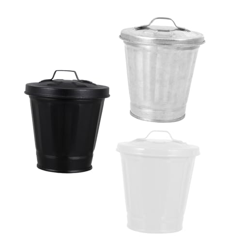 ROMISBABA 3 Stück Teiliges Mini mülleimer Verzinktem Eisen mit Deckel Multifunktionale Tischabfalleimer und Blumentöpfe für Büro Zuhause Schreibtisch Kompakt und Langlebig in Schwarz Weiß ROMISBABA 3 Stück Teiliges Mini mülleimer Verzinktem Eisen mit Deckel Multifunktionale Tischabfalleimer und Blumentöpfe für Büro Zuhause Schreibtisch Kompakt und Langlebig in Schwarz Weiß von ROMISBABA