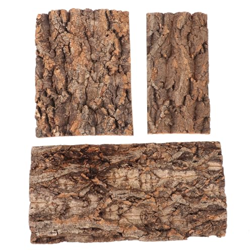 ROMISBABA 3 Stück Teiliges Terrarium Korkrinden Hintergrund Lebendige Aquarium Dekoration Wiederverwendbar Zuschneidbar Sichere Reptilien Wandverkleidung Natürliche Gestaltung für Reptilien von ROMISBABA
