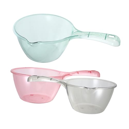 ROMISBABA 3 Stück Transparente Dicke Wasserschöpfer mit Langem Ergonomischem Griff Multifunktionale Küchen Badlöffel zum Wasserschöpfen und Pflanzenbewässern Leicht und Langlebig von ROMISBABA