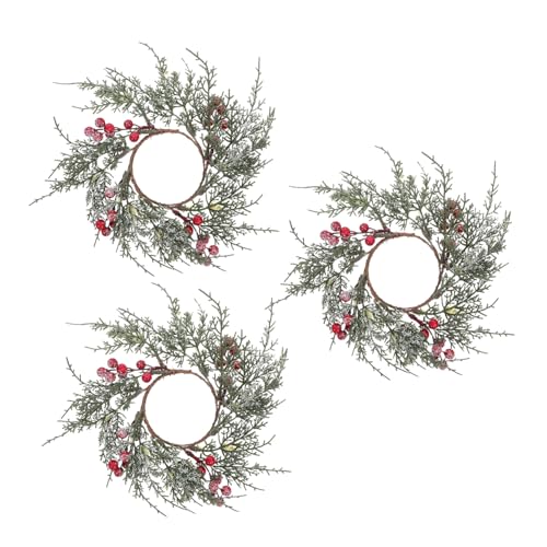 ROMISBABA 3 Stück Weihnachtskerzenringe mit Roten Beeren Wiederverwendbare Mini-kranzdekoration für Adventskerzen Stabkerzen und Teelichthalter Kompakt und Vielseitig für Festliche Tisch ROMISBABA 3 Stück Weihnachtskerzenringe mit Roten Beeren Wiederverwendbare Mini-kranzdekoration für Adventskerzen Stabkerzen und Teelichthalter Kompakt und Vielseitig für Festliche Tisch von ROMISBABA