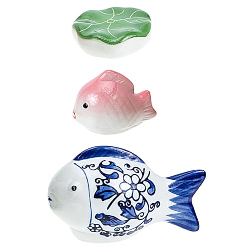 ROMISBABA 3 Stücke Keramik Aquarium Fischbehälter Ornament Keramik Schwimmende Hand Malerei von ROMISBABA