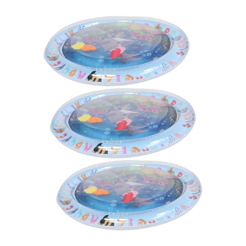 ROMISBABA 3 Stücke Sensorische Wassermatte für Katzen und Kleine Haustiere Leicht Aufblasbar durch Klopfen Kühlendes Hygienisches Material Hitzeableitendes Interaktives Meeresmotiv-spielpad von ROMISBABA