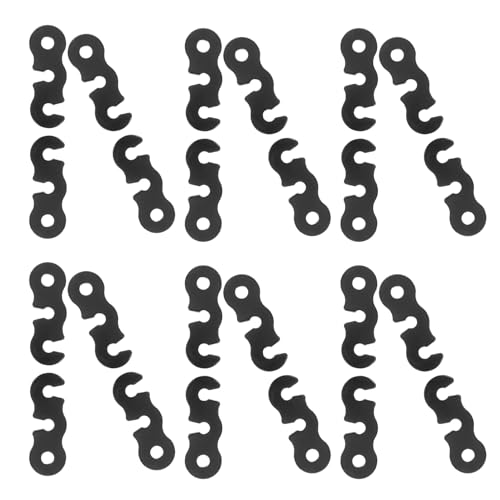 ROMISBABA 30 Stück Teiliges Aluminium S-Modell Zeltleinenspanner mit Rutschfestem Design Ösen für Stabile Sichere Zeltabspannung bei Outdoor Camping Vielseitig Einsetzbar Schwarz von ROMISBABA