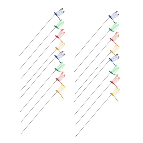 ROMISBABA 32 Stück Teiliges Libellen Gartenstecker Wetterfeste Dekoration Lebensecht Vielseitig für Blumenbeete Blumentöpfe Balkon und Innenbereich Farbenfrohe Pflanzendeko Installieren von ROMISBABA