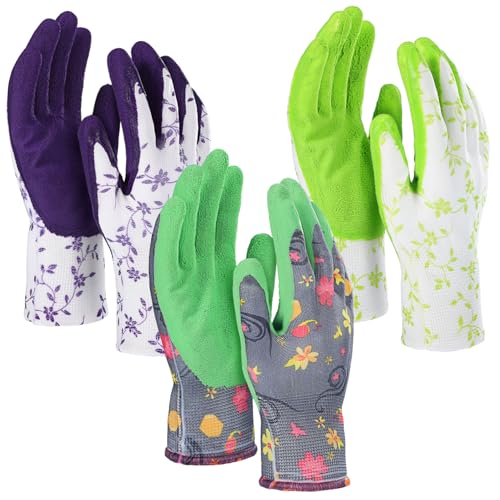 ROMISBABA 3Paare Langlebige Gartenhandschuhe für Frauen Ergonomische Dornensichere Arbeitshandschuhe Verschiedenen Farben für Gartenarbeit ROMISBABA 3Paare Langlebige Gartenhandschuhe für Frauen Ergonomische Dornensichere Arbeitshandschuhe Verschiedenen Farben für Gartenarbeit von ROMISBABA
