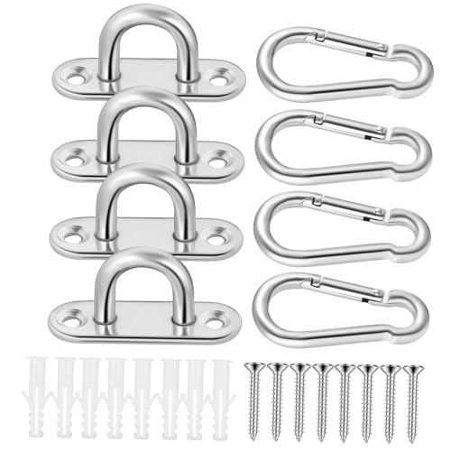 ROMISBABA 4 Sätze Schwerlast Haken Metall Deckenhaken für Yoga Hängematte und Schaukel Hohe Tragfähigkeit Vielseitig für Indoor Outdoor Einfach Montierbar Robust und Langlebig von ROMISBABA