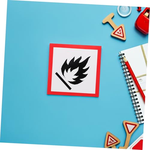 ROMISBABA 4 Stück Feuerfesten Müll Können Aufkleber Mülleimer-Etikett Müllbehälter -erinnerungsaufkleber Sicherheitsaufkleber Danger Fire Aufkleber Feuerzeichenaufkleber Warnlabel PVC von ROMISBABA