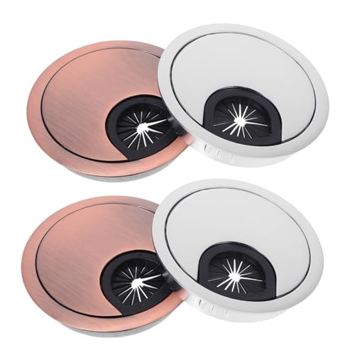 ROMISBABA 4 Stück Kabeldurchführung Teilig Zinklegierung Kabeldurchlass Abdeckung für Schreibtisch Kabelmanagement Büro und Home Workspace Kabelorganizer Caps für Sauberes Kabelrouting von ROMISBABA