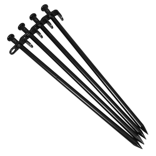 ROMISBABA 4 Stück Metall Gartenstäbe Stabiler Pflanzenspiess für Zelt und Bodenfixierung für Camping und Gartenarbeiten Rostbeständig und Langlebig von ROMISBABA