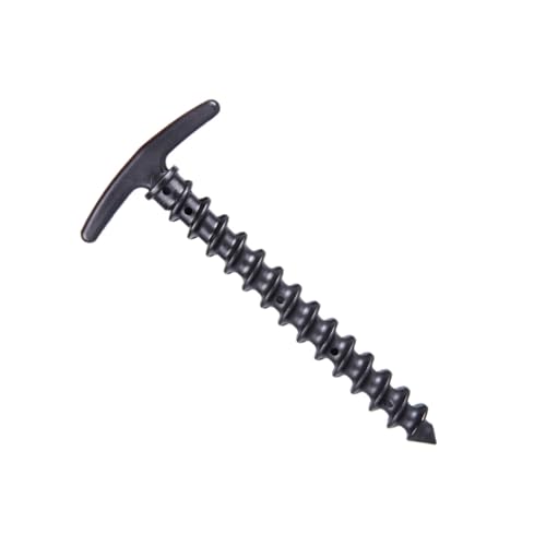 ROMISBABA 4 Stück Nylon Schraubheringe für Outdoor Camping Robuste Zeltnägel für Harten Boden Rostfrei Stabiler Halt bei Wind und Schnee Schwarz Wetterbeständig Ground Pegs von ROMISBABA