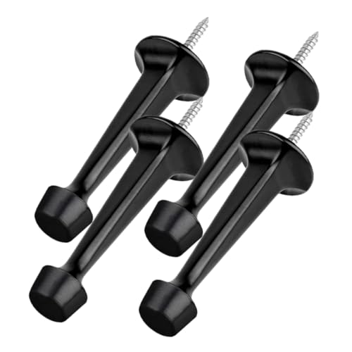 ROMISBABA 4 Stück Retro Türstopper aus Robustem Zinklegierung und Gummi Rutschfest Bodenmontierbar Langlebig Einfacher Einbau Schützt Boden vor Kratzern für Wohnzimmer und Türen von ROMISBABA