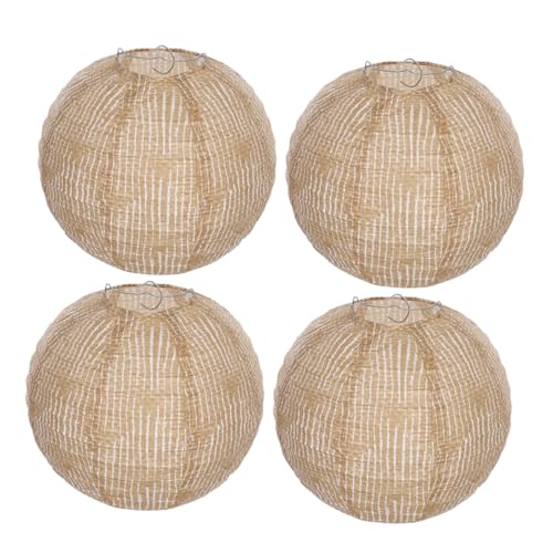 ROMISBABA 4 Stück Rustikale Runde Lampenschirme aus Dicker Jute Hängende Leinwand-laternen für Hochzeit Geburtstag Weihnachtsfeier Natürliche und Langlebige Partydekoration ROMISBABA 4 Stück Rustikale Runde Lampenschirme aus Dicker Jute Hängende Leinwand-laternen für Hochzeit Geburtstag Weihnachtsfeier Natürliche und Langlebige Partydekoration von ROMISBABA