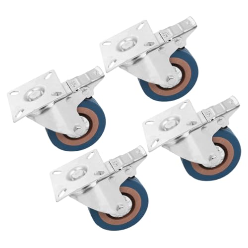 ROMISBABA 4 Stück Schwerlast Lenkrollen mit Bremse PVC Platte Schwenkbar für Möbel Arbeitstisch und Industriemaschinen von ROMISBABA