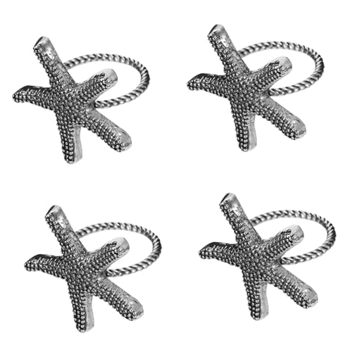 ROMISBABA 4 Stück Serviettenhalter aus Legierung mit Seestern Design Stilvolle Wiederverwendbare Tischdekoration Einfach zu Reinigen für Zuhause und Restaurant Serviettenringe ROMISBABA 4 Stück Serviettenhalter aus Legierung mit Seestern Design Stilvolle Wiederverwendbare Tischdekoration Einfach zu Reinigen für Zuhause und Restaurant Serviettenringe von ROMISBABA