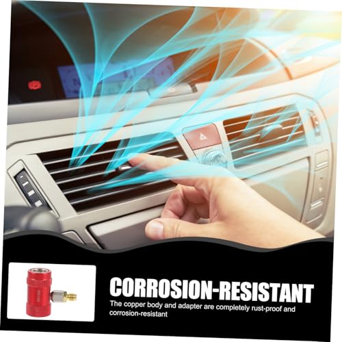 ROMISBABA 4 Stück Teiliges Auto klimaanlagen adapter und Kupfer Verstellbare Robuste Schnellkupplungen Rostfrei Kompatibel mit Kältemittel Leicht und Langlebig von ROMISBABA