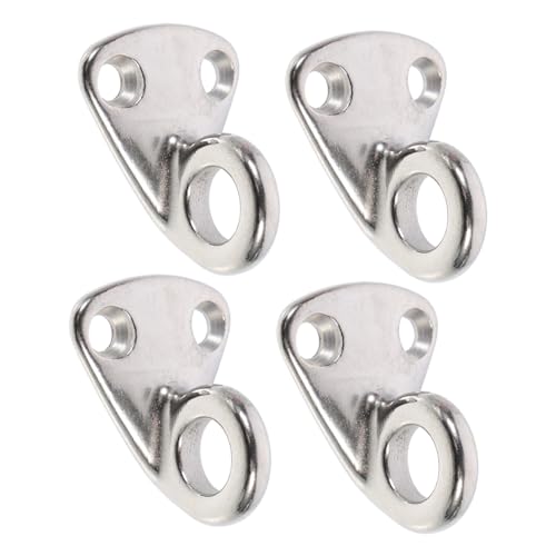 ROMISBABA 4 Stück Teiliges Edelstahl Ringhaken für Kleidung und Mäntel Rostfrei Wetterbeständig Vielseitig Einsetzbar für Yacht Angeln Camping und Hausrenovierung Glatte Oberfläche von ROMISBABA