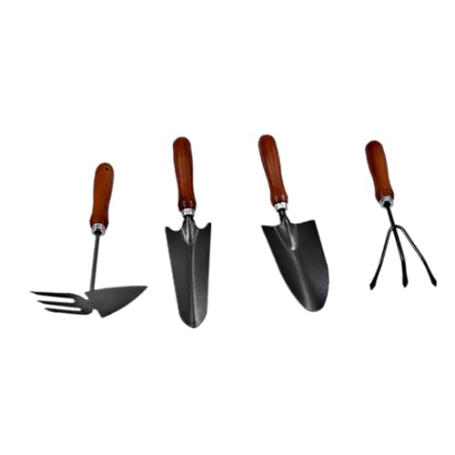 ROMISBABA 4 Stück Teiliges Gartenwerkzeug Set Mini Blumenkelle Lackiertem Dickem Eisen Robust und Langlebig für Aussaat Umpflanzen und Unkrautjäten für Gartenarbeit und Hochbeete von ROMISBABA