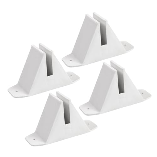 ROMISBABA 4 Stück Teiliges Gartenzaun Basis Weiß Stabiler Kunststoff Zaunhalter für DIY Gartenzaun Rutschfester Zaunfuß für Sicheren Stand Langlebig und Handfreundlich Geeignet für Terrasse von ROMISBABA