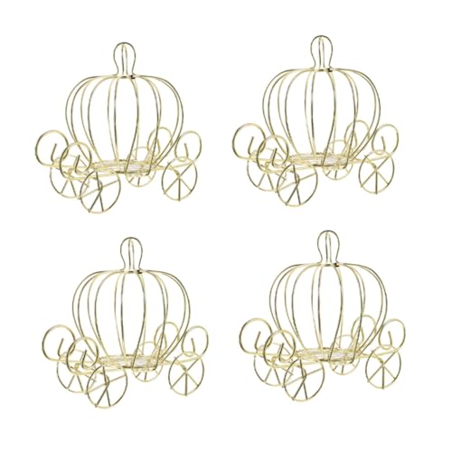 ROMISBABA 4 Stück Teiliges Halloween Süßigkeitenbehälter Metall Kürbiswagen Candy Box Dekorative Geschenkbox für Party Weihnachten und Geburtstagsfeier von ROMISBABA
