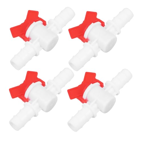 ROMISBABA 4 Stück Teiliges Kunststoff Kugelhahn Widerhakenanschluss Schnellverbinder Absperrventile für Gartenschläuche Tropfbewässerung Wasserleitungen Werkzeugfreie Installation von ROMISBABA