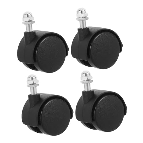 ROMISBABA 4 Stück Teiliges Kunststoff Lenkrollen mit Bremse Gewinde Ersatzrollen für Elektrische Ölheizungen Möbel Badhocker und Transportwagen Einfache Montage Geräuscharm und Vielseitig von ROMISBABA