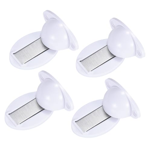 ROMISBABA 4 Stück Teiliges Magnetisches Türstopper Doppelte mit Schrauben oder Klebend aus Robustem Abs Geräuschloser Schutz für Zuhause Büro Schlafzimmer Badezimmer Weiß Einfache von ROMISBABA