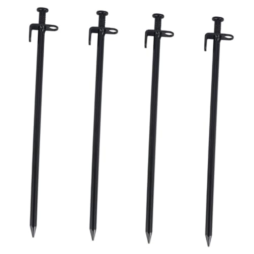 ROMISBABA 4 Stück Teiliges Outdoor Camping Zeltheringe aus Edelstahl Lang Verstärkte Stahl Heringe Robust und Wiederverwendbar Geeignet für Zelte Markisen und Sonnenschirme bei Wanderungen von ROMISBABA