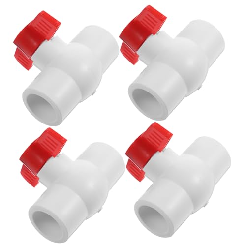 ROMISBABA 4 Stück Teiliges PVC Kugelhahn mit T Griff Absperrventil für Kaltwasserleitungen Geeignet für Bewässerungssysteme und Wasserfilter Präzise Steuerung für Haushalt und Gewerbe von ROMISBABA