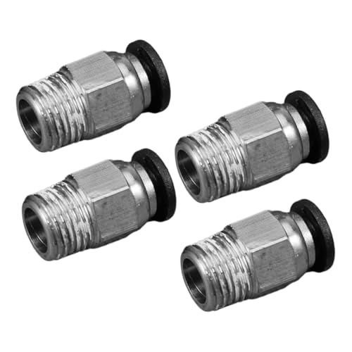 ROMISBABA 4 Stück Teiliges Pneumatische Gerade Verbinder aus Metall Drucker Stabile Performance Einfache Montage Kompatibel mit Ptfe schläuchen Ersatzteile Zubehör für Präzises Drucken von ROMISBABA