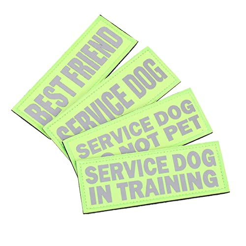 ROMISBABA 4 Stück Teiliges Reflektierende Service Hundepatches Verschleißfest Tragbar für Haustiere Geeignet für Nächtliche Service Dog und Friend Designs ROMISBABA 4 Stück Teiliges Reflektierende Service Hundepatches Verschleißfest Tragbar für Haustiere Geeignet für Nächtliche Service Dog und Friend Designs von ROMISBABA