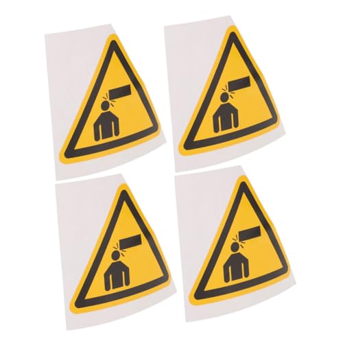 ROMISBABA 4 Stück Teiliges Selbstklebendes Dreieck warnschild Achten Sie Ihren Kopf Robustes Sicherheitszeichen für Maschinenschutz Einfache Montage Widerstandsfähig Vielseitig Einsetzbar von ROMISBABA