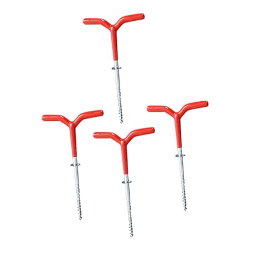 ROMISBABA 4 Stück Teiliges Tragbare Spiral zeltpflöcke aus Metall Robuste EIS angelzelt heringe für Camping Strand Garten und Outdoor aktivitäten Leicht und Langlebig von ROMISBABA
