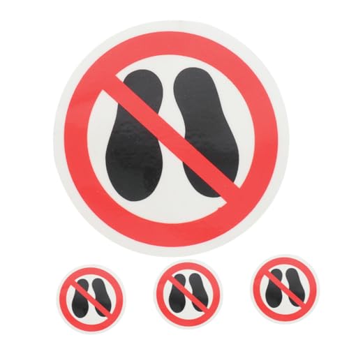 ROMISBABA 4 Stück Teiliges Verbotszeichen Aufkleber Selbstklebend Warnhinweis für Innen Außenbereiche Robustes Sicherheitszeichen für Arbeitsplatz und Baustelle Din Iso Geeignet von ROMISBABA