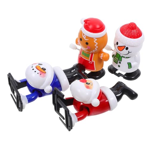 ROMISBABA 4 Stück Teiliges Weihnachts Aufziehspielzeug Cartoon Wind up Figuren Schneemann Santa Gingerbread Lustige Deko Uhrwerk Mechanismus ROMISBABA 4 Stück Teiliges Weihnachts Aufziehspielzeug Cartoon Wind up Figuren Schneemann Santa Gingerbread Lustige Deko Uhrwerk Mechanismus von ROMISBABA