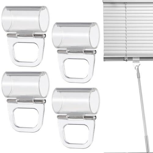 ROMISBABA 4 Stück Transparente Vorhangclips aus stabilem Plissee Griffhalter für einfache Befestigung und Bedienung von Fensterjalousien ohne Schnur vielseitig und langlebig von ROMISBABA