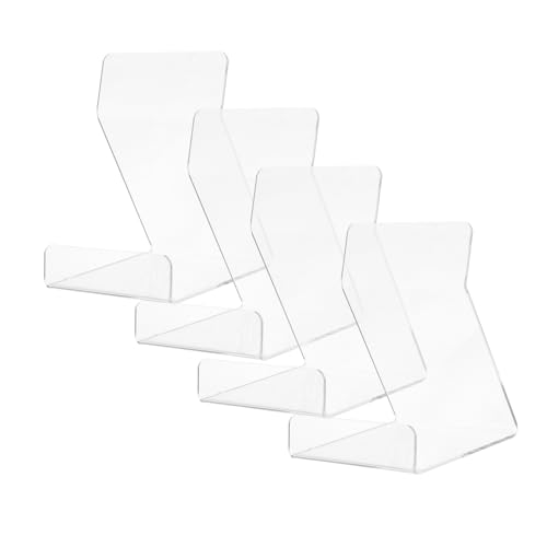 ROMISBABA 4 Stück Transparenter Acryl Buchständer Vielseitiger CD Organizer Eleganter Buchhalter für Wohndesign für Audio Räume und Dekoration von ROMISBABA